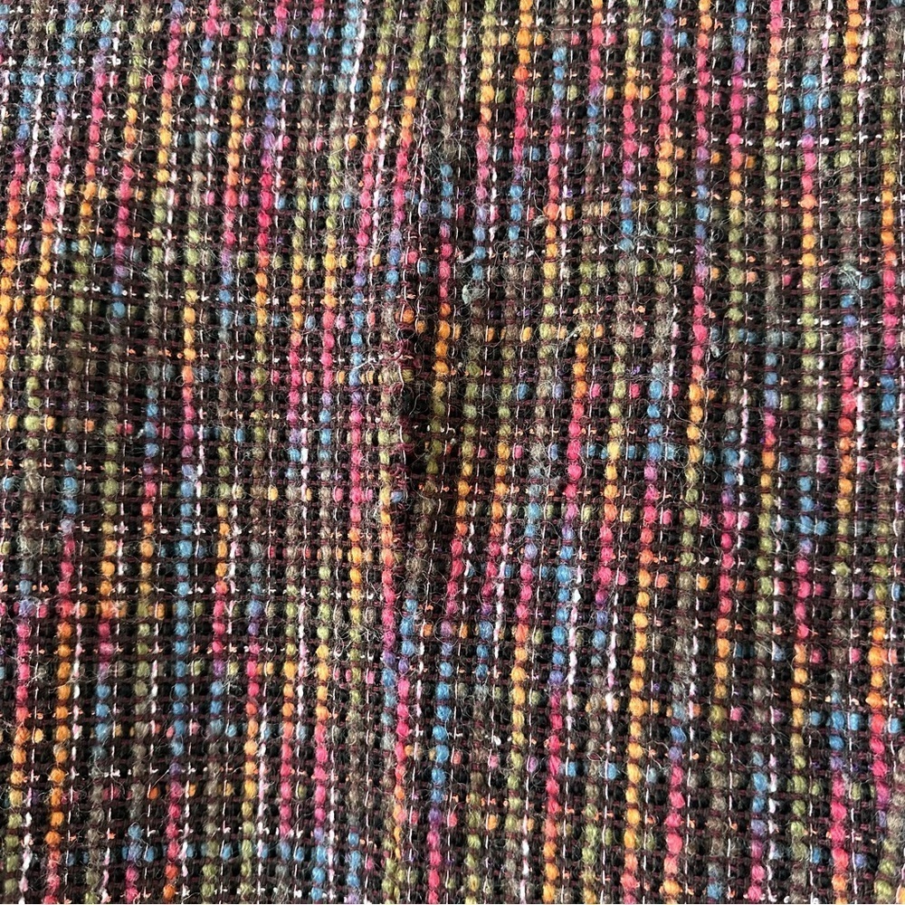 Talbots Tweed Jacket Rainbow Colorful Knit Blazer Fringe Funky Rodeo Witchy Pink - Picture 8 of 16
